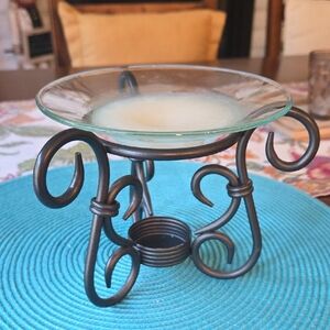 PartyLite Elegant Black Metal Candle Holder - Scented Wax Diffuser